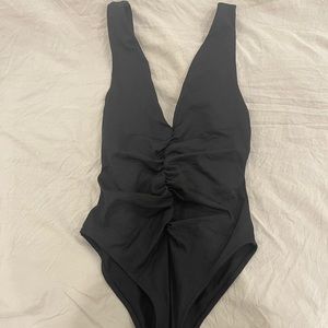 Zara rouched black bodysuit
